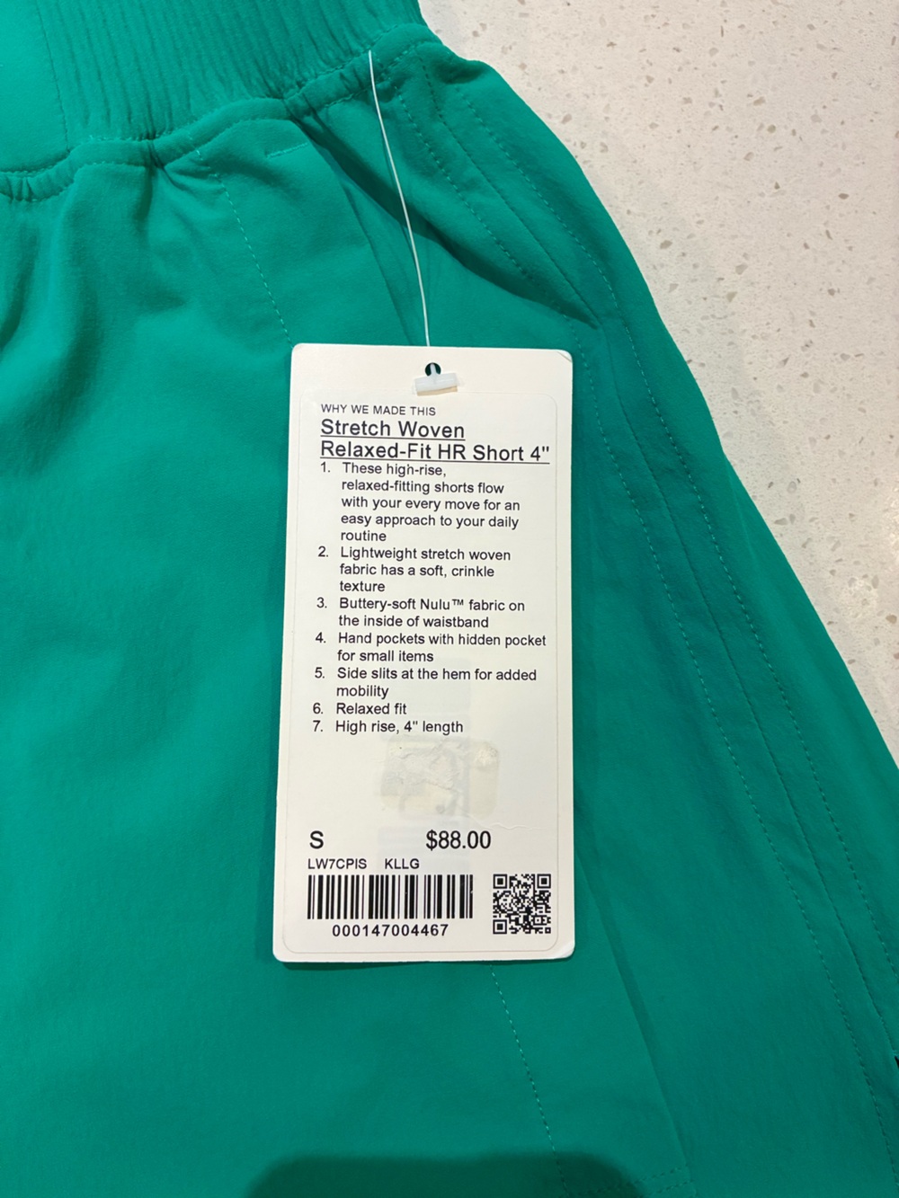 *Final Price*🆕 Lululemon Stretch Woven Relaxed-Fit High-Rise Short 4"Kelly Green - Picture 8 of 8